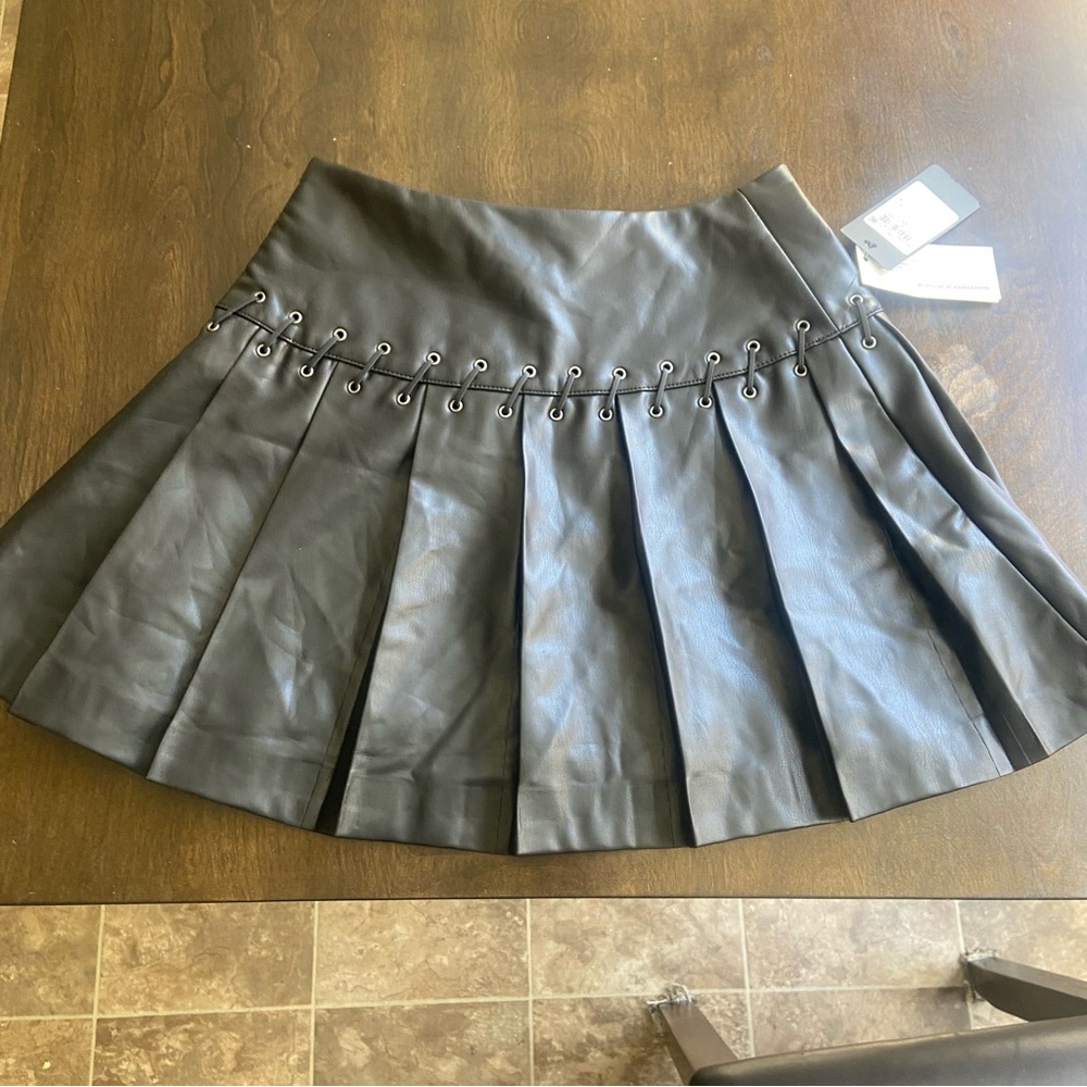 Guess Black Pleated Skater Mini Skirt
